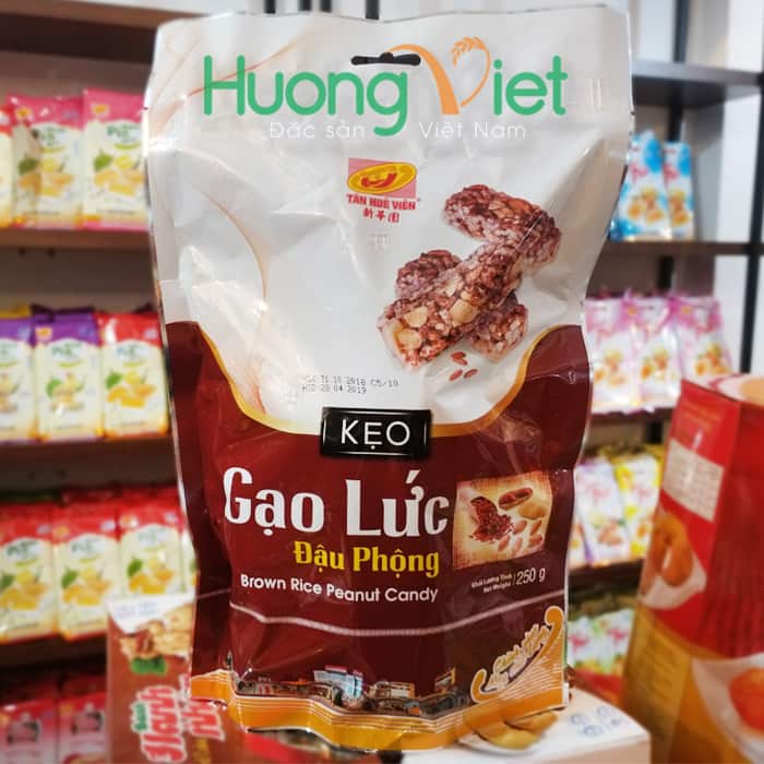 Kẹo gạo lức đậu phộng Tân Huê Viên 250gr