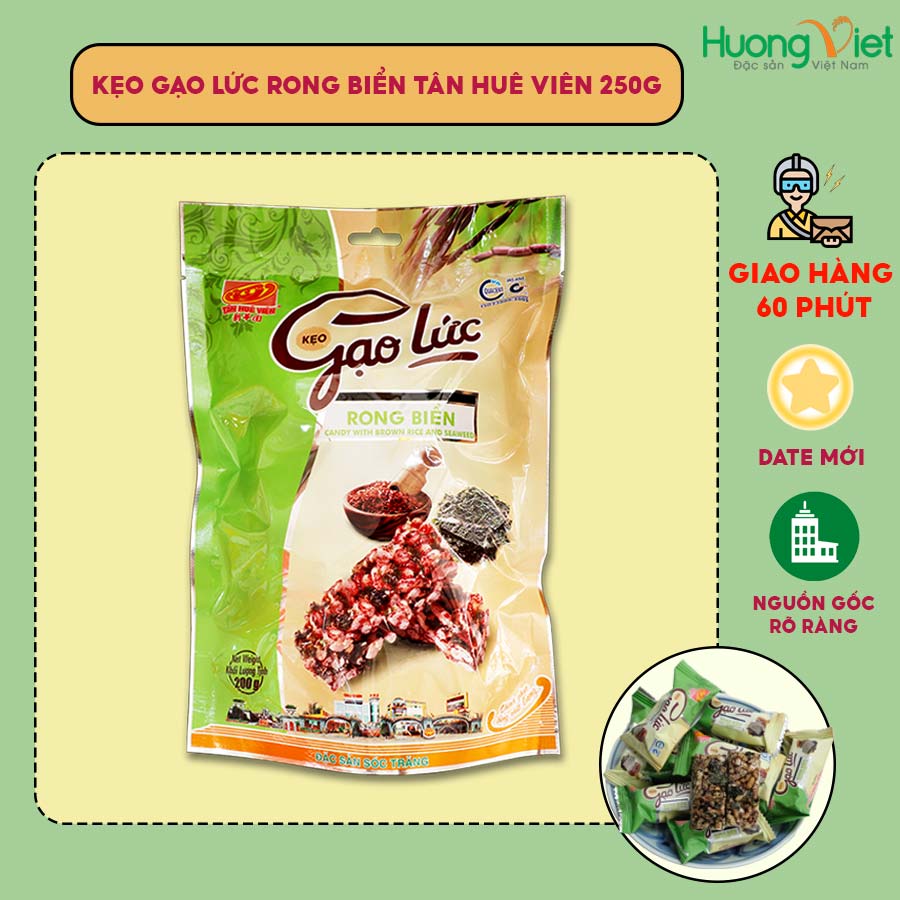 Kẹo gạo lức rong biển Tân Huê Viên 200gr