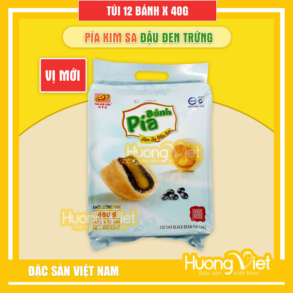 Bánh pía mini Kim sa Đậu đen Tân Huê Viên túi 12 bánh