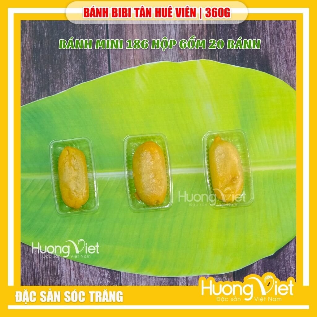 Bánh pía Bibi Tân Huê Viên vị Lá Dứa trứng - Ít ngọt, hộp 360g