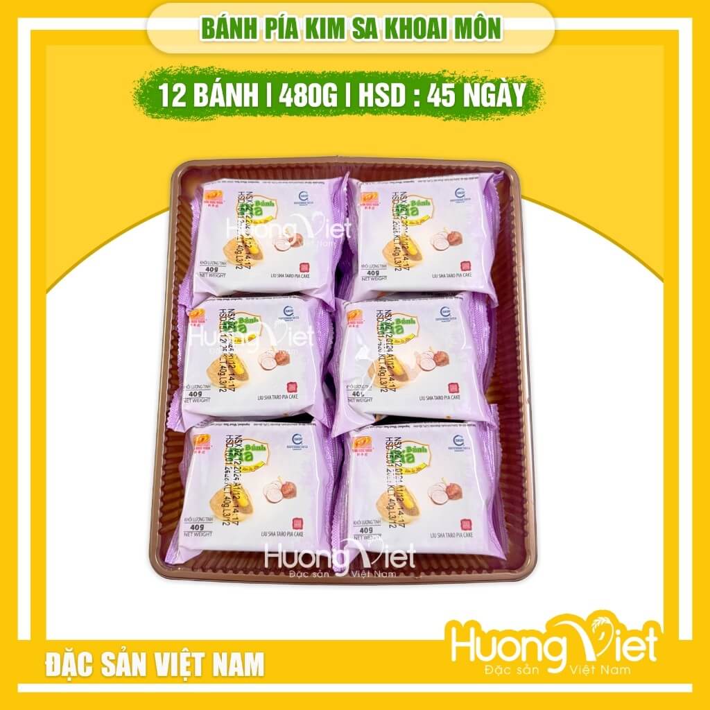 Bánh pía mini Kim sa Khoai môn Tân Huê Viên túi 12 bánh