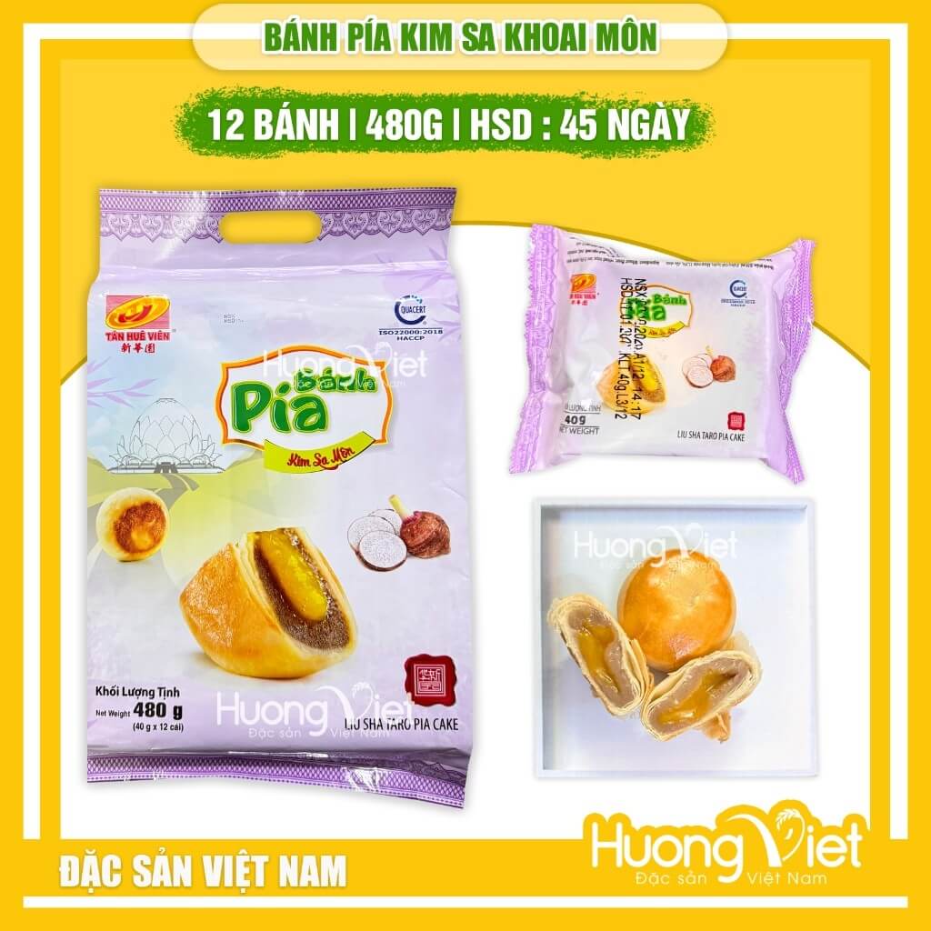 Bánh pía mini Kim sa Khoai môn Tân Huê Viên túi 12 bánh
