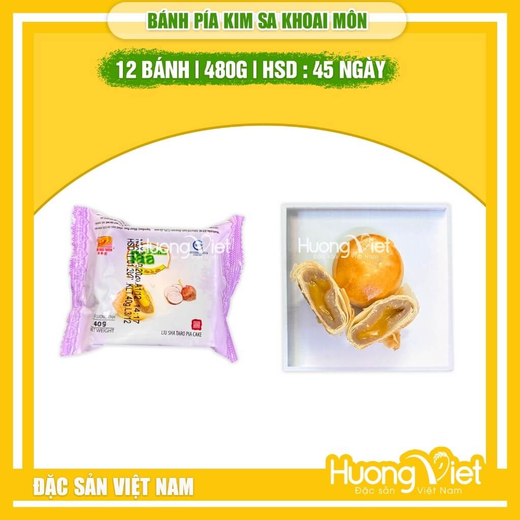 Bánh pía mini Kim sa Khoai môn Tân Huê Viên túi 12 bánh
