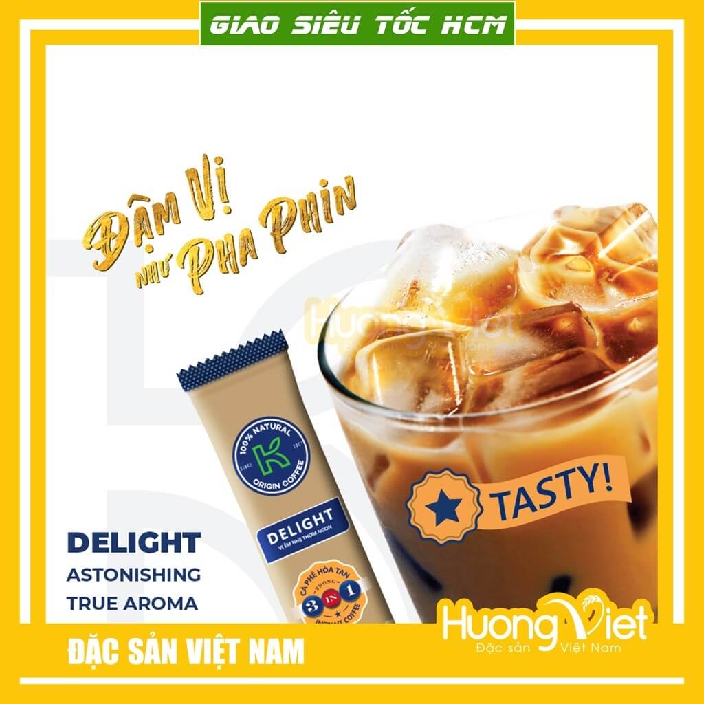 Cà phê sữa hòa tan 3in1 K Delight - Hộp 255g (15 gói)