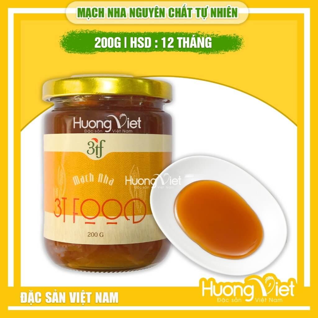 Mạch nha 3T nguyên chất từ mầm lúa và gạo (Hũ 200g)