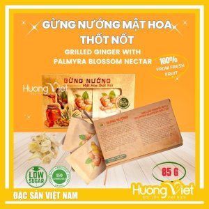 Gừng nướng mật hoa thốt nốt vị cay ấm 123Farm (Hộp 85g)