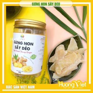 Gừng non sấy dẻo mềm thơm 123Farm (Hũ 125g)