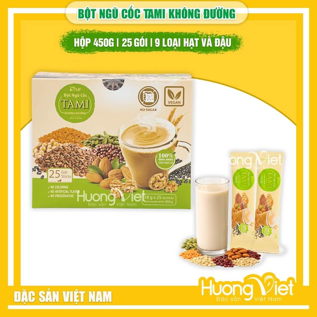 Bột ngũ cốc nảy mầm không đường Tâm Minh Foods(18g x 25 gói)