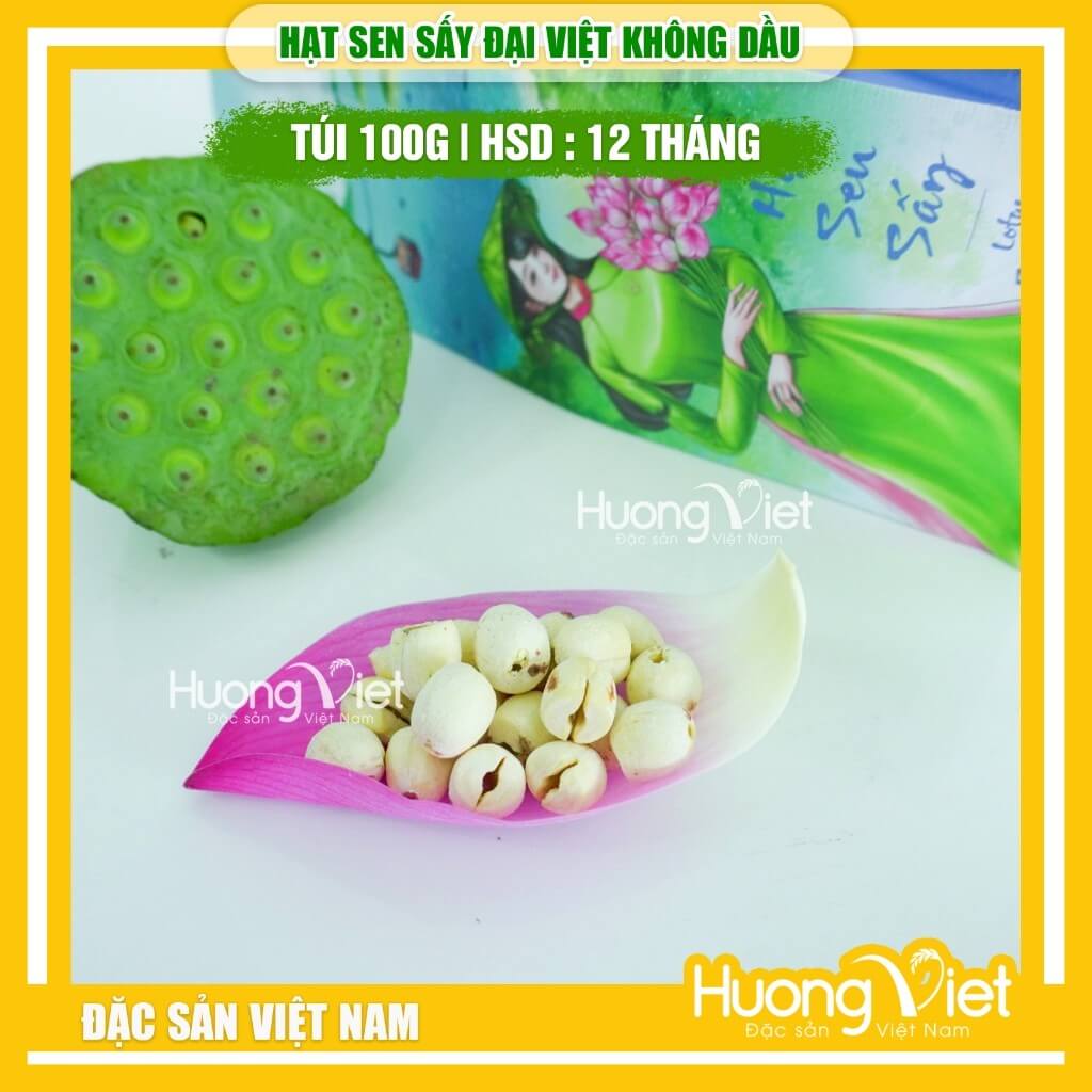 Hạt sen sấy giòn nguyên vị Sen Đại Việt (Túi 100g)