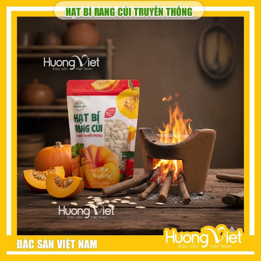 Hạt bí rang củi vị muối Trường Đạt (Túi lớn 500g)