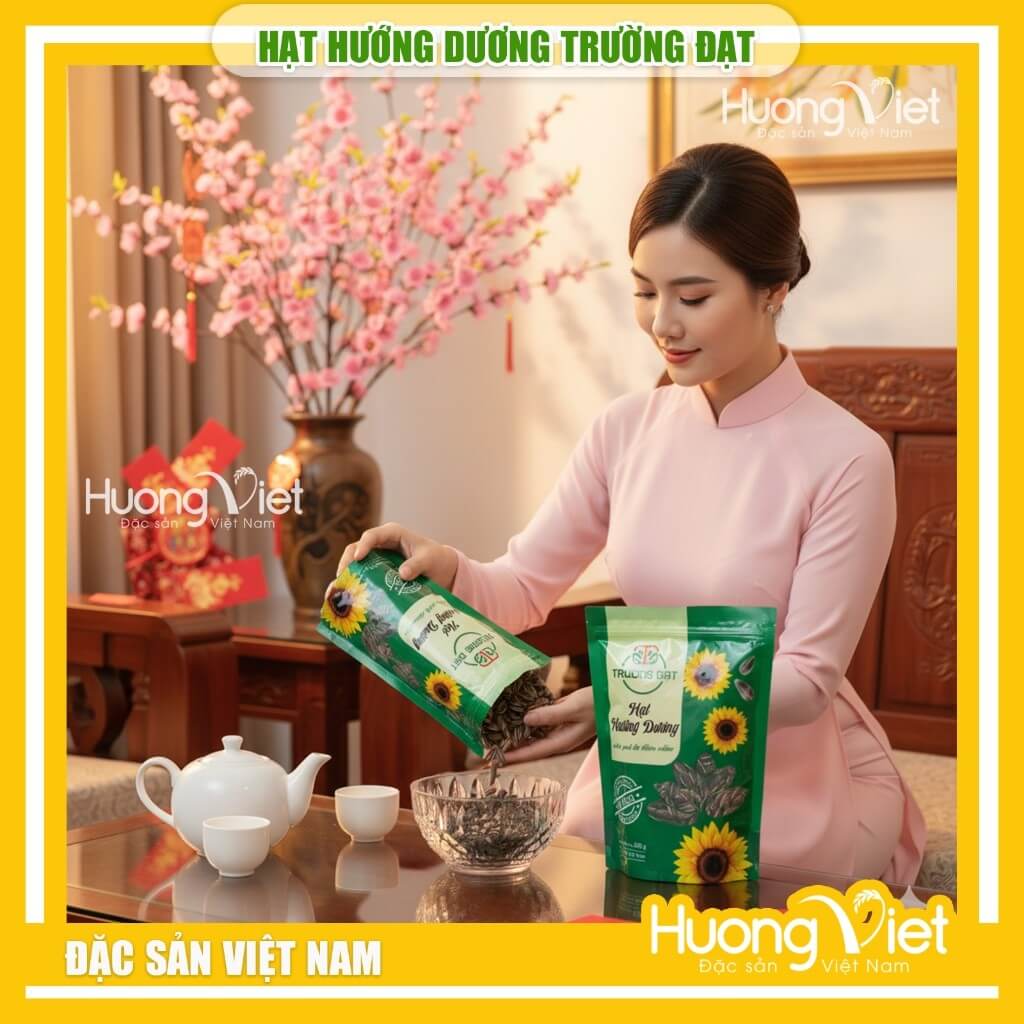 Hạt hướng dương vị mộc rang củi Trường Đạt (Túi lớn 450g)