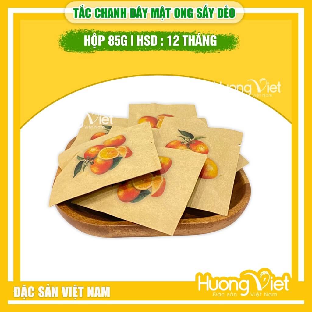 Tắc chanh dây mật ong sấy dẻo 123 Farm (Hộp 85g)