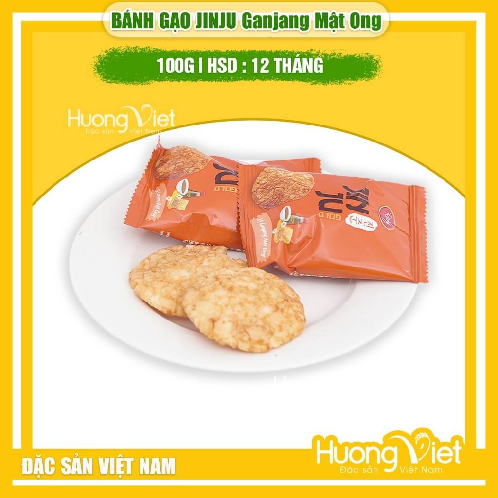 Bánh snack gạo JINJU Mật Ong Richy (Túi 100g)