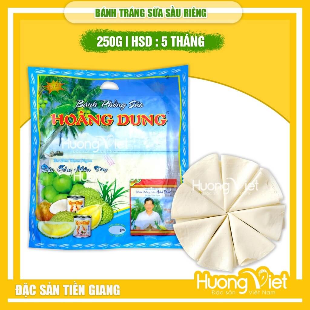Bánh tráng sữa Hoàng Dung 250g, vị sầu riêng đặc biệt