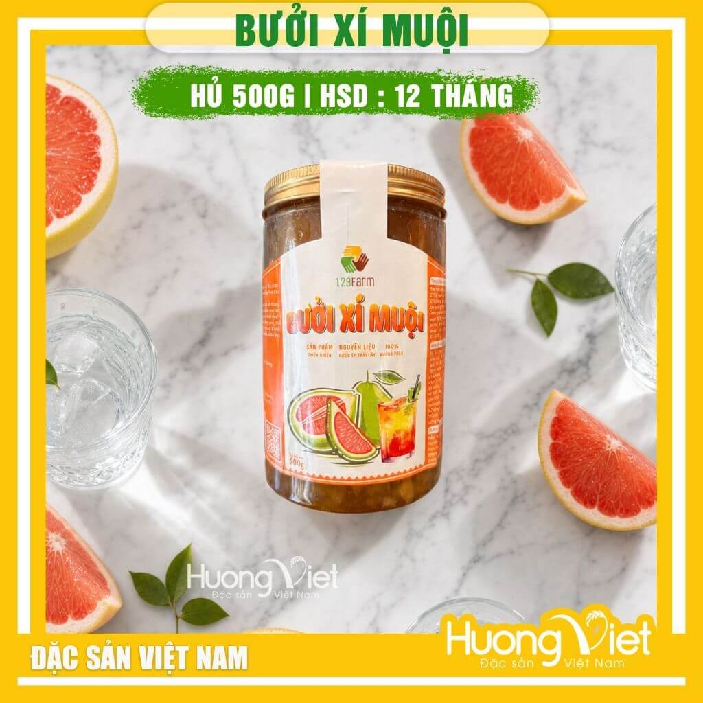 Nước cốt bưởi xí muội 123 Farm 500g | Cốt pha trà đậm đặc