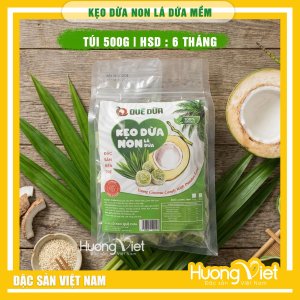 Kẹo dừa non Lá Dứa Bến Tre  - Hiệu Quê Dừa (Túi 500g)