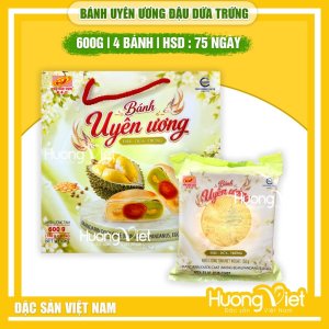 Bánh pía uyên ương đậu dứa trứng Sóc Trăng 600g (Hộp 4 bánh)