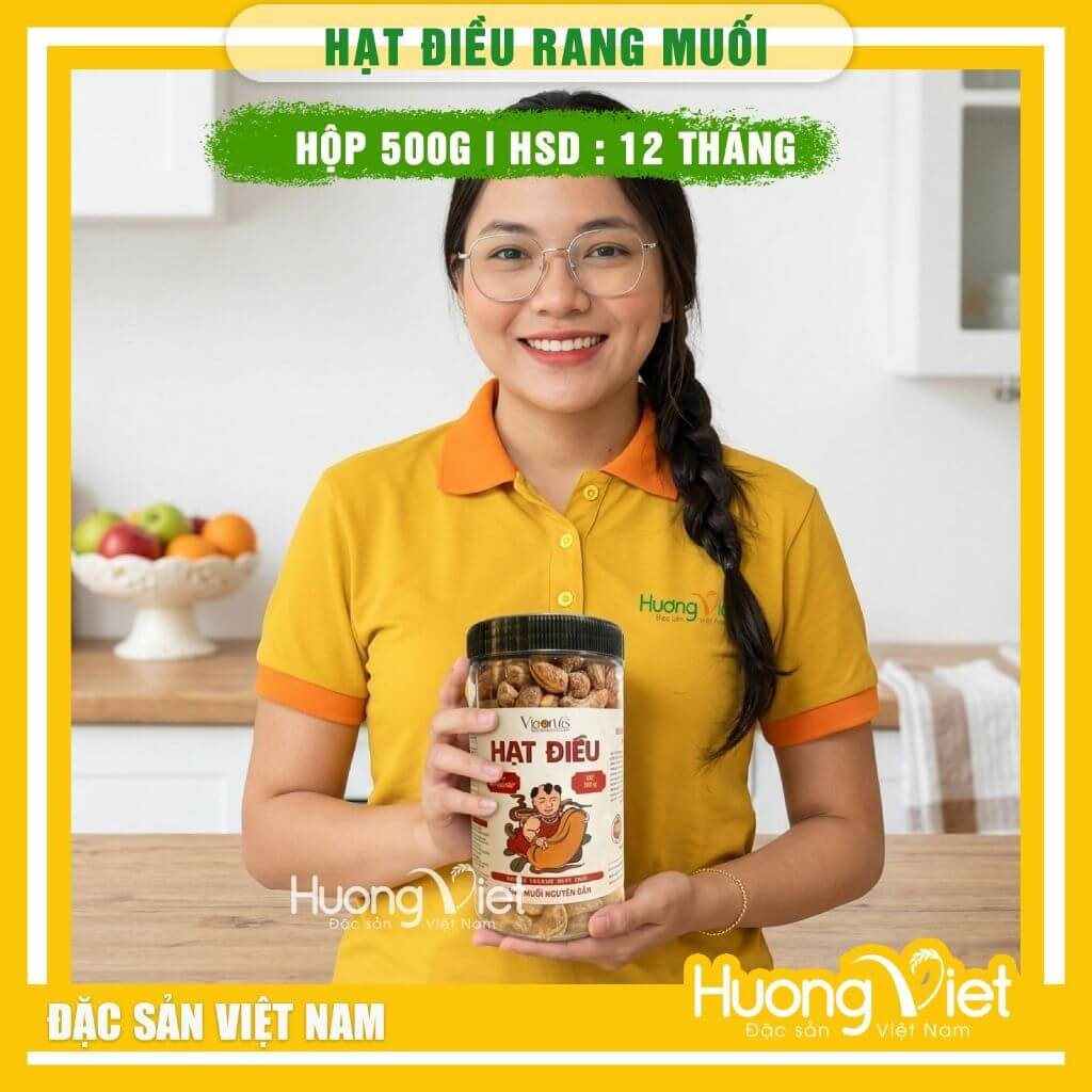 Hạt điều rang muối Vigonuts cao cấp (Hũ 500g)
