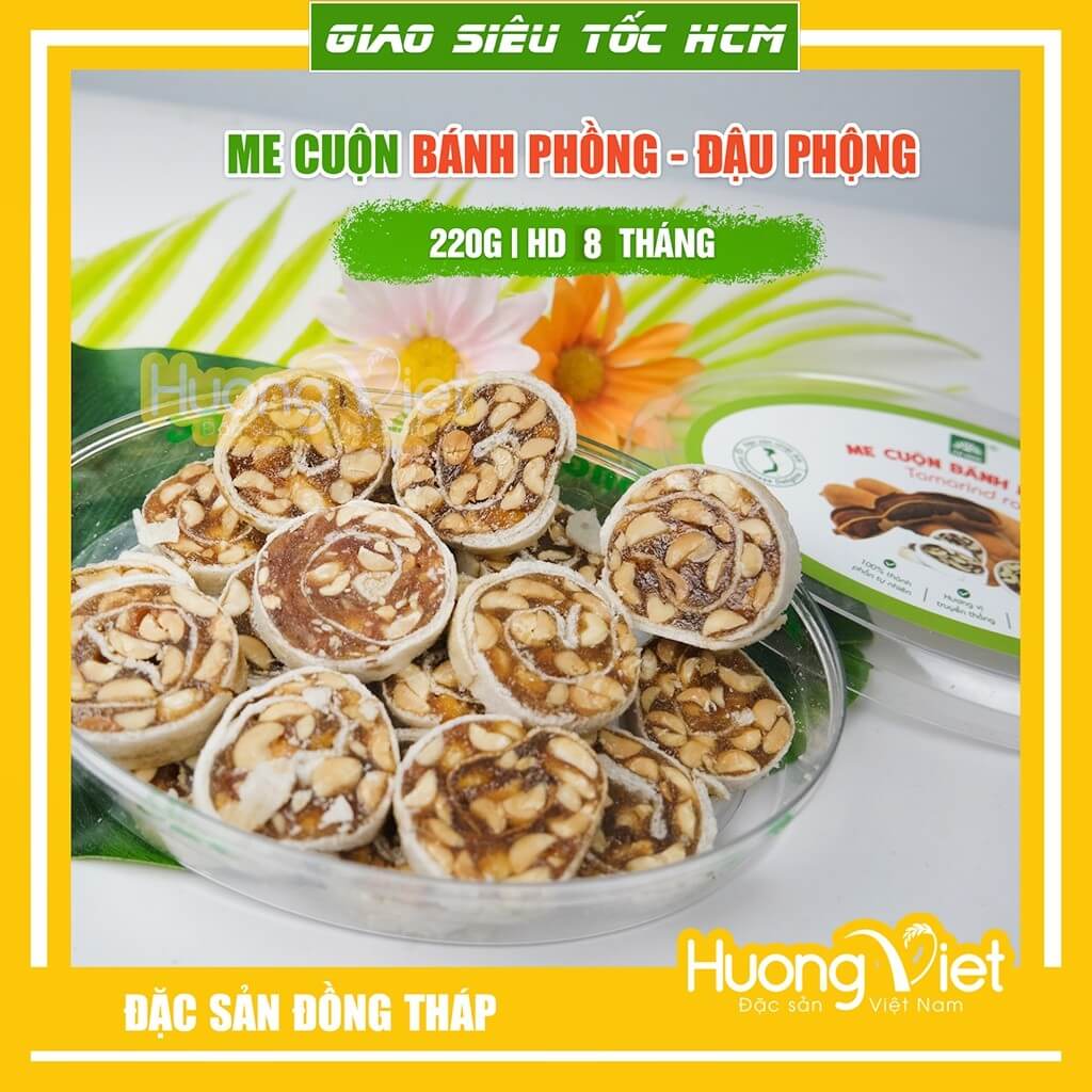 Bánh me cuộn Tư Bông đặc sản Đồng Tháp (Hộp 200g)