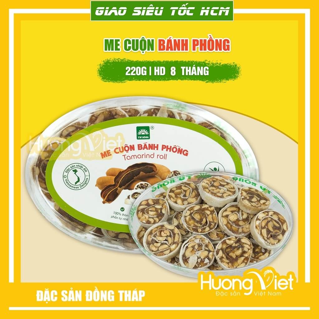 Bánh me cuộn Tư Bông đặc sản Đồng Tháp (Hộp 200g)