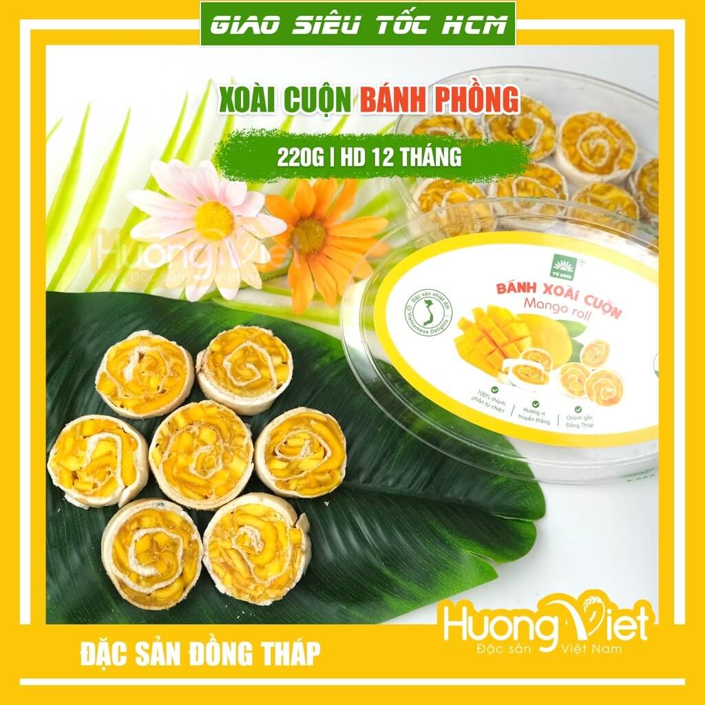 Bánh xoài cuộn Tư Bông đặc sản Đồng Tháp (Hộp 200g)