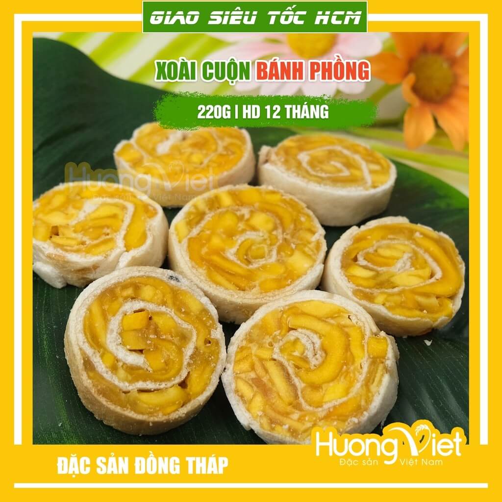 Bánh xoài cuộn Tư Bông đặc sản Đồng Tháp (Hộp 200g)